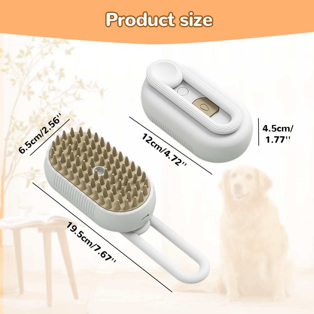 Pet Spritz Defur Comb for Dogs, Easepicks Dog Brush, Catzcomfort Cleaning Brush, Puffease Spritz Defur Combs for Cats (White)