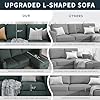 SUNLEI Convertible Sectional Couches for Living Room, L Shaped Couch with Movable Ottoman Storage, 3 Seat Small Couches for Living Room in Apartment, Linen Fabric, Dark Grey #3