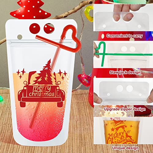Set de 24 Bolsas para Bebidas Navideñas con Popote miniatura 3
