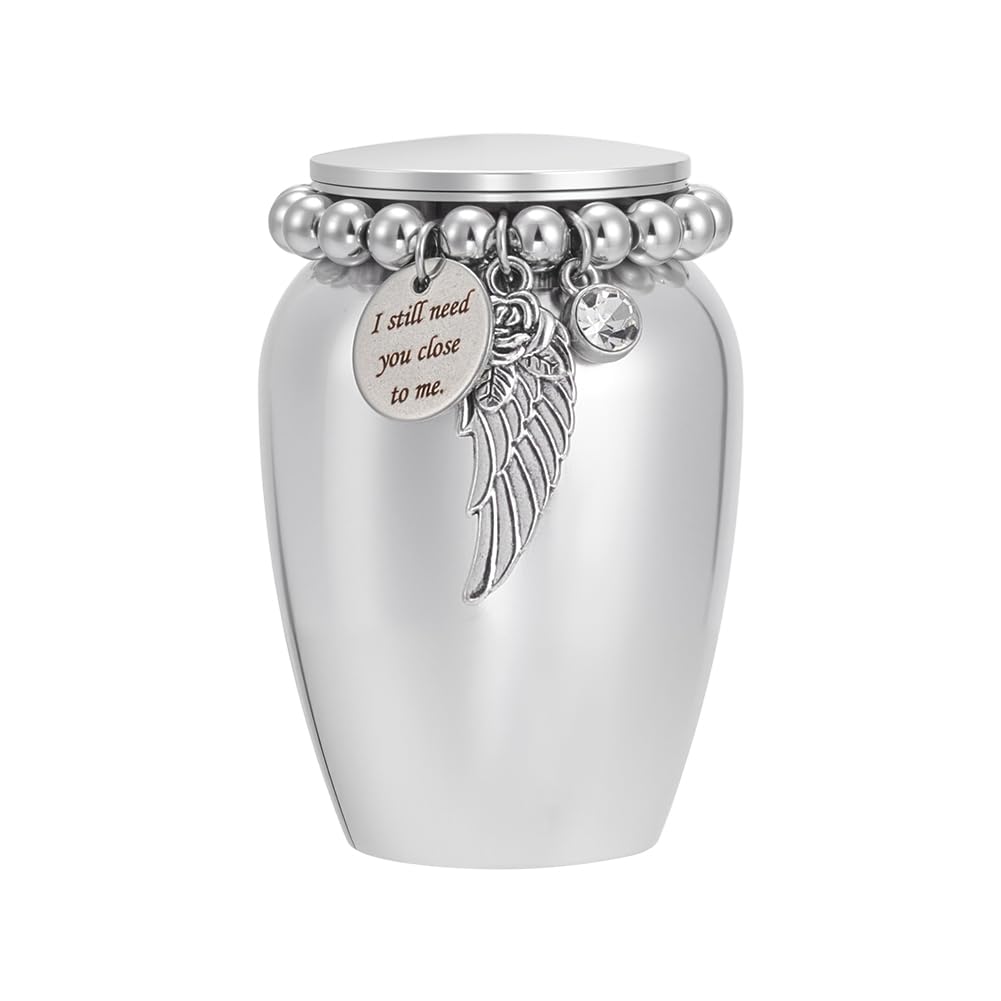 UNICRAFTALE Piccola Urna Per Persone 2.95 (5) cm Metallo Porta Cenere Memoriale Mini Contenitore Per Donne E Uomini Ornamentali Urna Funerale In Alluminio Per Cenere