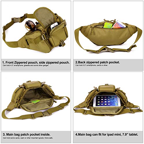 image for Huntvp Military Fanny Pack Tactical Waist Bag Pack WR Hip Belt Bag Pou