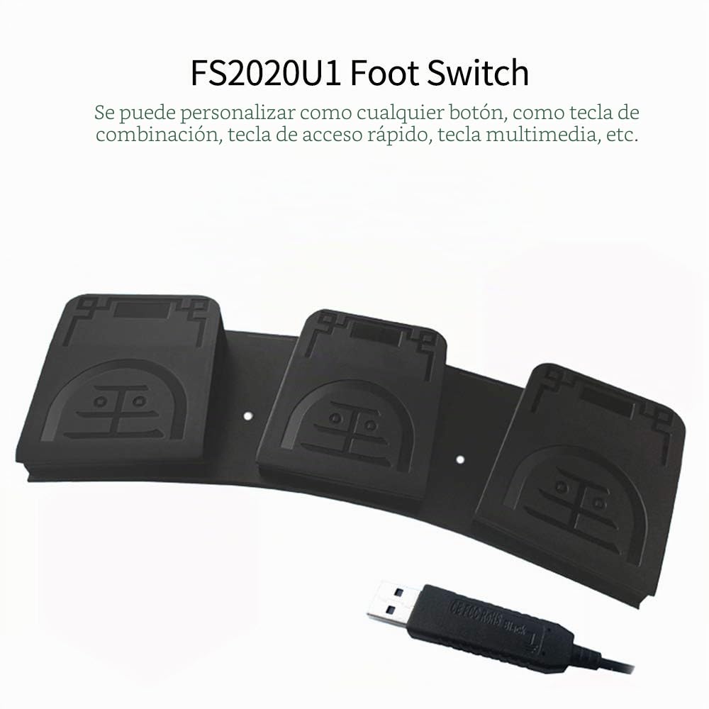 Staright FS2020U1 USB Interruptor de pie Tecla de Control Teclado de computadora Personalizado Pedal de acción para Dispositivos médicos Instrumentos Computadoras Oficina
