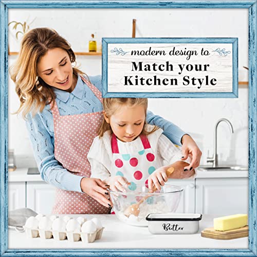 Home Acre Designs Butter Dish With Lid For Countertop - Unbreakable Metal Container & Covered Mess-Free Butter Keeper - Large Vintage Farmhouse Style Dishes #TOP6