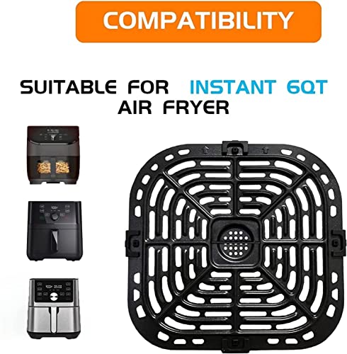 Gszn Air Fryer Crisper Tray For Instants Vortex Plus 6Qt Air Fryers, Upgraded Double Layer Coating Air Fryer Grill Pan, Air Fryer Plate Grate For Instants Vortex 5.7Qt Air Fryers, Dishwasher Safe #TOP1