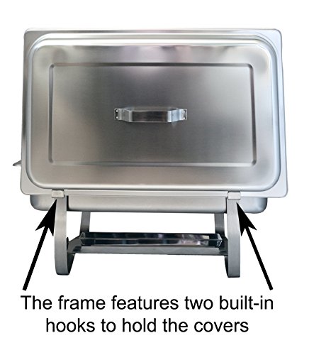 Tiger Chef 8 Quart Full Size Stainless Steel Chafer And 3 1/3Rd Size Chafing Dishes Food Pans And Cool-Touch Plastic On Top #TOP2