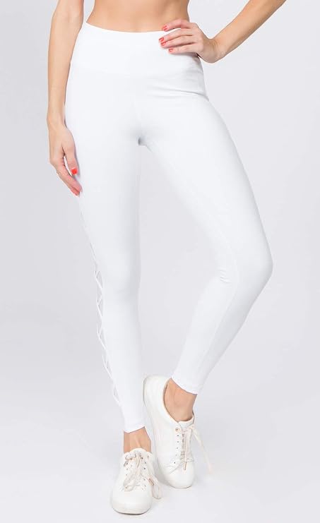 Women's Mesh Leggings 4-Way Strech Stylish Activewear High Waist Workout Pants with Pockets
