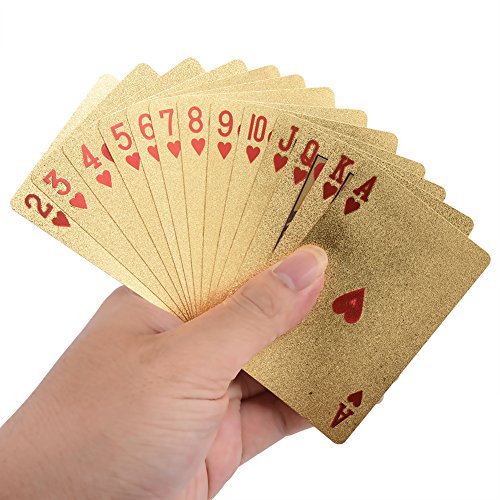 Naipes de Póker con baño oro falso y caja miniatura 7