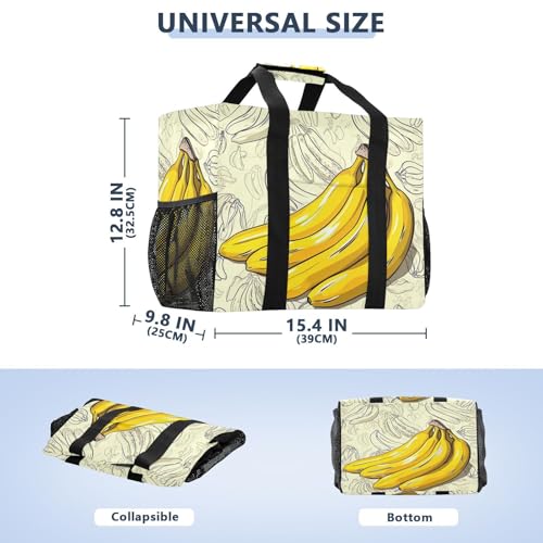 Nander Delicious Bananas Foldable Tote Bag Waterproof Sandproof Women Beach Bag Handbag Gym Bag Travel Shopping Bag2