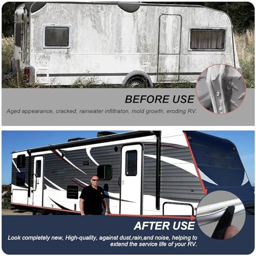 1" RV Vinyl Trim Insert 100 FT with 12 Screws, RV Corner Trim Molding Exterior,Screw Cover for RV Camper Travel Trailer,White - 4