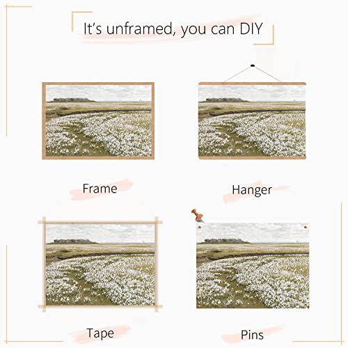 Farmhouse Wall Decor Aesthetic Vintage Wall Art Prints Botanical Canvas Wall Art Farmhouse Decor Living Room Bedroom Vintage Posters Nature Wilderness Flower Sea Pictures- Set Of 5,Unframed (Grassland) #TOP7