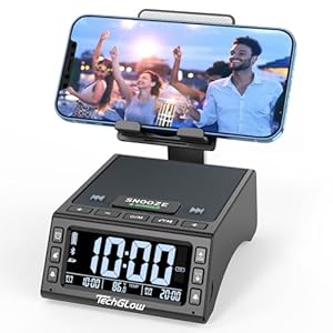 Gifts for Men Women TechGlow Foldable Cellphone Stand with Bluetooth Speaker Charging Station Birthday Gift Idea for Mom Dad Cool Gadget Tech Gifts