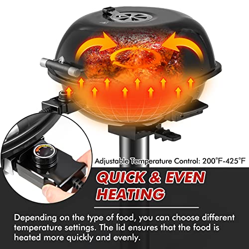 ORALNER-Electric-Grill-OutdoorIndoor-15-Serving-Electric-Barbecue-Grill-wRound-Lid-Removable-Non-Stick-Grilling-Rack-Oil-Drip-Tray-1600W-Portable-Standing-BBQ-Grill-for-Apartment-Balcony-Patio ORALNER Electric Grill OutdoorIndoor 15 Serving Electric Barbecue Grill wRound Lid Removable Non Stick Grilling Rack Oil Drip Tray 1600W Portable Standing BBQ Grill for Apartment Balcony Patio