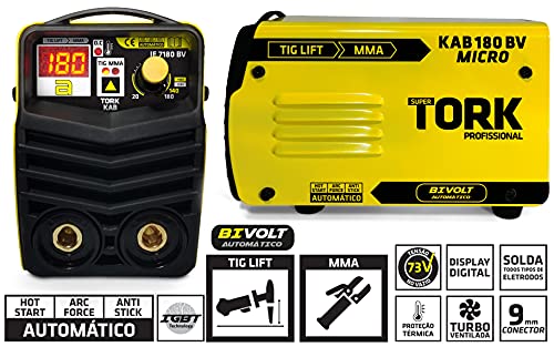 Inversor de solda 180a Bivolt Mma Tig Máscara Kab 180 Micro Tork