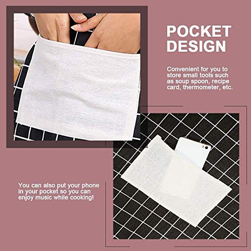 Image of KPNG Lattice Cotton Linen Apron Woman Adult Bibs Home Cooking Baking Coffee Shop Cleaning Aprons Kitchen Accessory (Pack Of 1, Black)