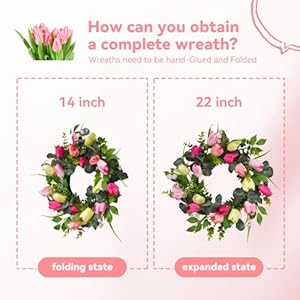 22" Tulip Wreath for Front Door, Spring Summer Floral Wreath with Eucalyptus Leaves, Money Plant, Ferns for Indoor Outdoor Wall Festival Home Farmhouse Wedding Easter Home Decor 22 Tulip Wreath for Front Door Spring Summer Floral Wreath with Eucalyptus Leaves Money Plant Ferns for Indoor Outdoor Wall Festival Home Farmhouse Wedding Easter Home Decor