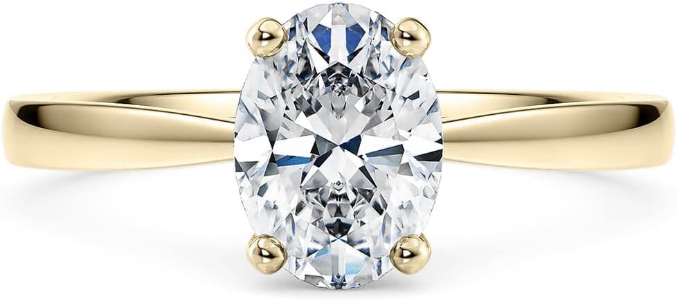 Engagement Ring 1.0/2.0/3.0 CT Solitaire Moissanite Oval Engagement Rings for Women 18K Gold Plate Silver White Gold Rose Gold Yellow Gold Free Engraving