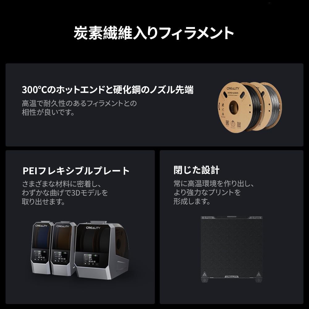【新品】Creality K1C 3Dプリンター高速 600mm/s Creality K1 FDM 3Dプリンター 超高速造形600mm/s