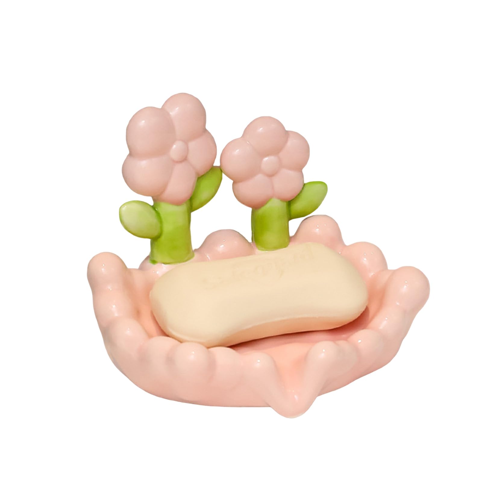 Ceramic Drain Soap Flower Shape Antislip Soap Tray with Drain Rack Storage Rack Bathroom Kitchen Sink Box
