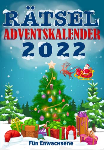 Rätsel Adventskalender 2022: Weihnachtskalender inkl. Kreuzworträtsel, Sudoku, Wortsuche, Logikaufgaben & Fehlerbilder | Geschenk für Erwachsene