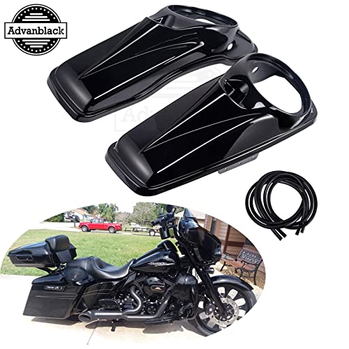 Moto Onfire Vivid Black 8 Inch Saddlebag Speaker Lids Audio Covers Fit For H-D Touring, Road Glide, Street Glide Special, Road King, 2014 2015 2016 2017 2018 2019 2020 2021 2022 2023 #TOP5