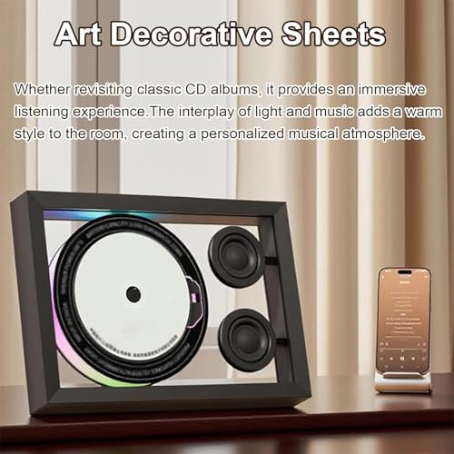 Lecteur CD mural décoratif avec haut-parleurs, Bluetooth 5.3 et télécommande - 3