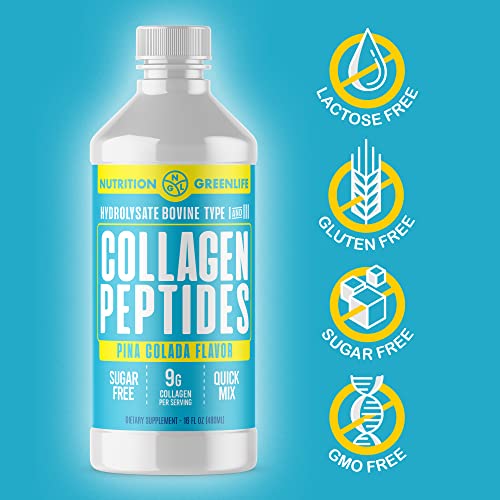 Collagen Peptides Hydrolyzed Liquid Concentrate 9000Mg Hair, Skin, Nail Health Supplement Sugar Free #TOP4
