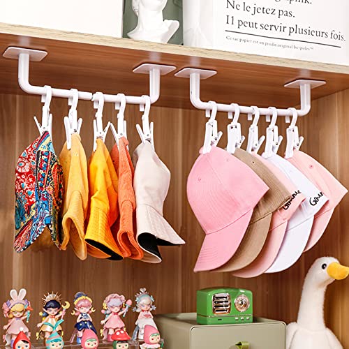 Resdenio Hat Rack For Baseball Caps - 2 Pieces Adhesive Hat Hooks For Wall, Hat Hanger Storage Cap Organizer, No Drilling Strong Hat Holder For Door, Closet, Bedroom,Office (Black) #TOP5