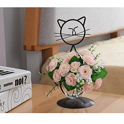 Marbrasse Desktop Glass Planter Vase Holder, Modern Creative Cat Plant Terrarium Metal Stand For Hydroponics Plants Home Garden Wedding Decoration Outdoor Planter Ideas (Style 2) #TOP1