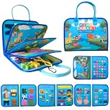 Vebolary Busy Board Montessori EN ESPAÑOL – Juguetes Montessori 3 4 y 5 Años, Juguete Educativo Sensorial Motricidad Fina y Aprendizaje, Libro Montessori Portátil de Fieltro, Regalo Niña