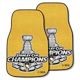 FANMATS 20883 Pittsburgh Penguins 2016 NHL Stanley Cup Champions Front Carpet Car Mat Set - 2 Pieces