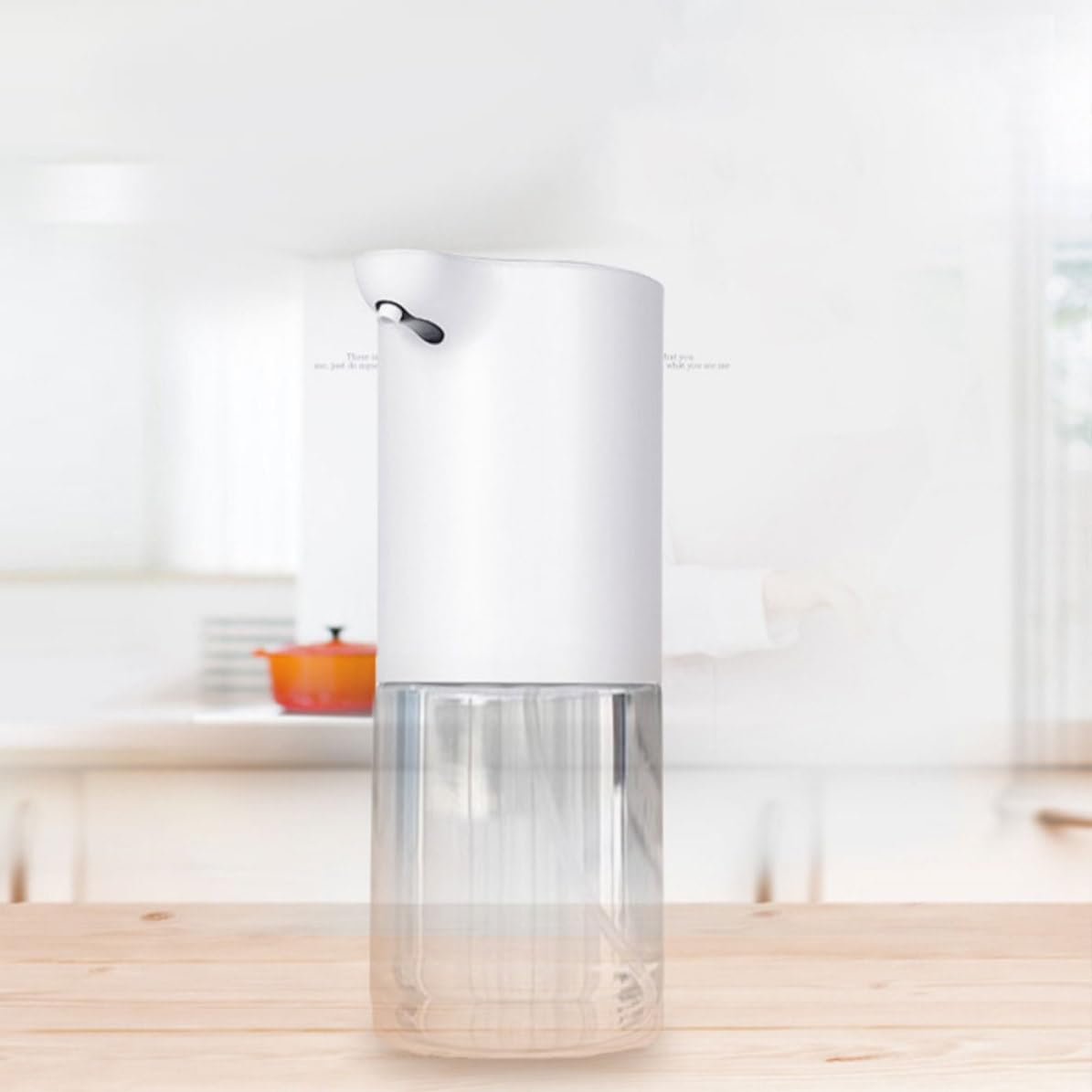 Dispensador Automático de Jabón Líquido Abs por Inducción Infrarroja 320ml Blanco, sin Contacto, sin Batería, para Baño y Aseo de Oficina