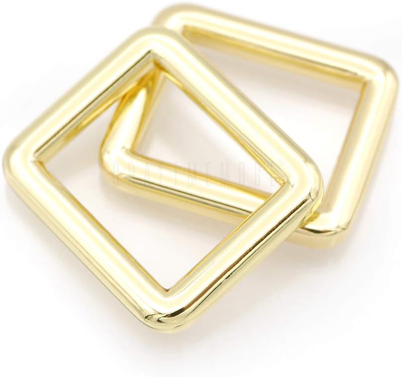 CRAFTMEMORE 5/8 Inch Rectangle Rings Buckle Metal Round Rectangular Loop for Bag Belt Strap Quality Finish SCLP 6pcs