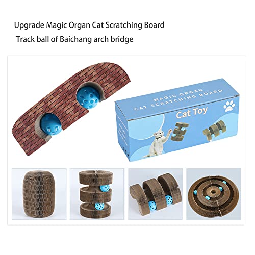 Upgrade Magic Organ Cat Scratching Board, Cat Accordion, Cat Cordion, Cardboard Cat Scratcher Cat Bed Interactive Scratcher Cat Toy, Foldable Convenient Cat Scratcher Durable Recyclable (Track) #TOP1