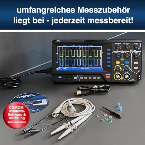 Bild 5 - PeakTech 1402 - Digital Oszilloskop 2 Kanal [3 Jahre Garantie] 20 MHz, 250MS/s, USB Schnittstelle, PC Software, P 1402 Oscilloscope, Schwarz, USB Oszilloskop, Oszilloskop Multimeter