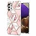 Nadoli per Samsung Galaxy A72 Silicone Custodia,Marmo Fiore Modello Elegante Morbido TPU Silicone Flessibile Antiurto Durevole Protettivo Cases Cover