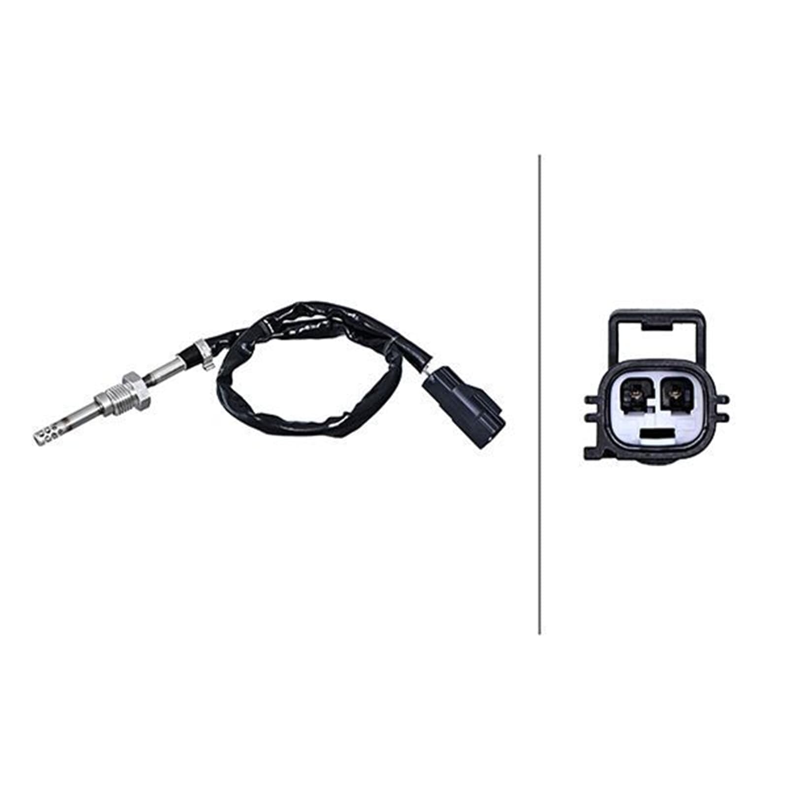 HELLA 6PT 010 376-401 Sensore, temperatura gas di scarico, 2 poli, avvitato, cavo: 390 mm | Compatibile con: VOLVO S60 I, V70 II, XC70 I Cross Country, XC90 I, XC90 I VAN