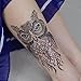 Fake Waterproof Removable Temporary Tattoos - Fashion Lady Long Lasting Body Art Stickers - Eagle Owl Fish Big Skull Flower Eye Make Up - 6 Styles Body Painting Premium Kit for Guys