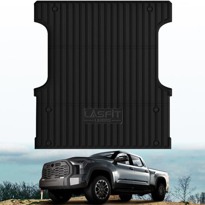 LASFIT Bed Mat for Toyota Tundra 2025 2024 2023 2022 Truck Bed (5.5FT,5.5'), All Weather 5.5 FT Bed Liner for Toyota Tundra Accessories TPE Trunk Mat Cargo Mat, Black 2)2022-2025|For Tundra|Bed Mat 5.5FT 2)2022-2025|For Tundra|Bed Mat 5.5FT