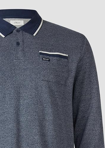 Polo s.Oliver manga larga hombre camiseta cuello con botones negra 6