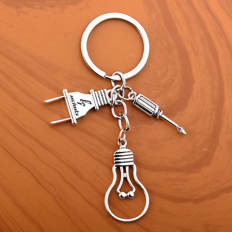 Electrician Gifts Keychain for Husband Boyfriend Valentines Day Gifts for Electricians Appreciation Thank You Gifts for Lineman Retirement Gifts for Dad Grandpa Men Birthday Gifts for Lineman Son