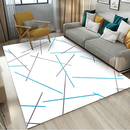 Tapis de salon lavable MU fini les taches sous la table