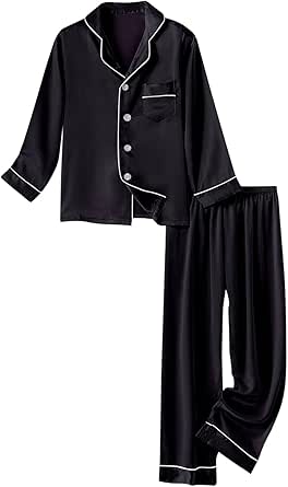 Ensemble De Pyjama Uni Pour Femmes Manches Longues Boutonné Haut Et Pantalon Doux Avec Poches, Confortable 2 Pcs Vêtements De Nuit Loungewear Par Hontri