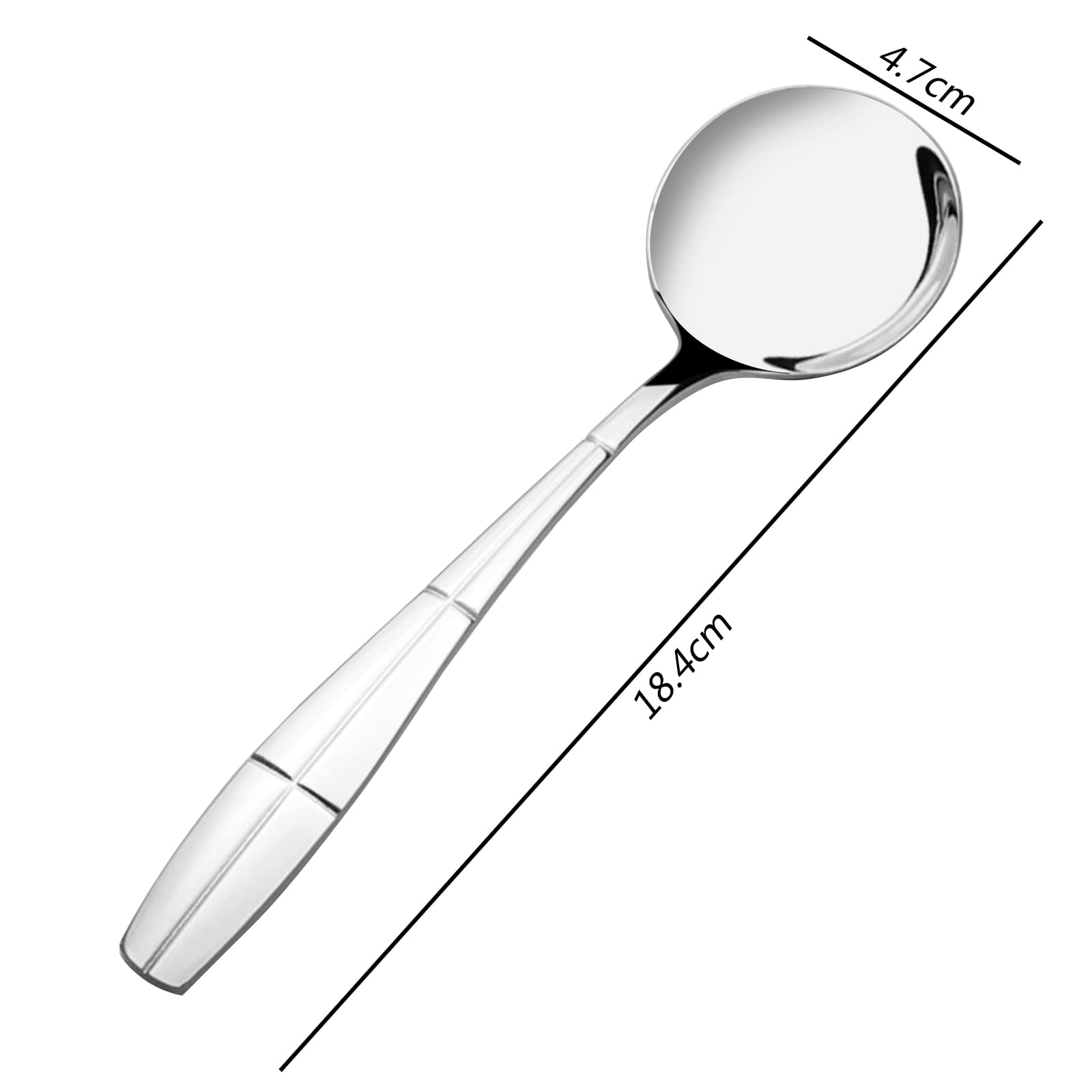 Set 12 Cucchiai Da Minestra Callyne - Cucchiai Rotondi In Acciaio Inox 18.3cm