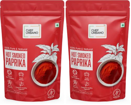 Image of Chef Urbano Smoked Paprika Hot 250g | Produce of Spain | Pimentos | Smoky Flavour | No Artificial Colours | No Preservatives | Vegetarian | 100% Pure & Natural (Pack of 2)