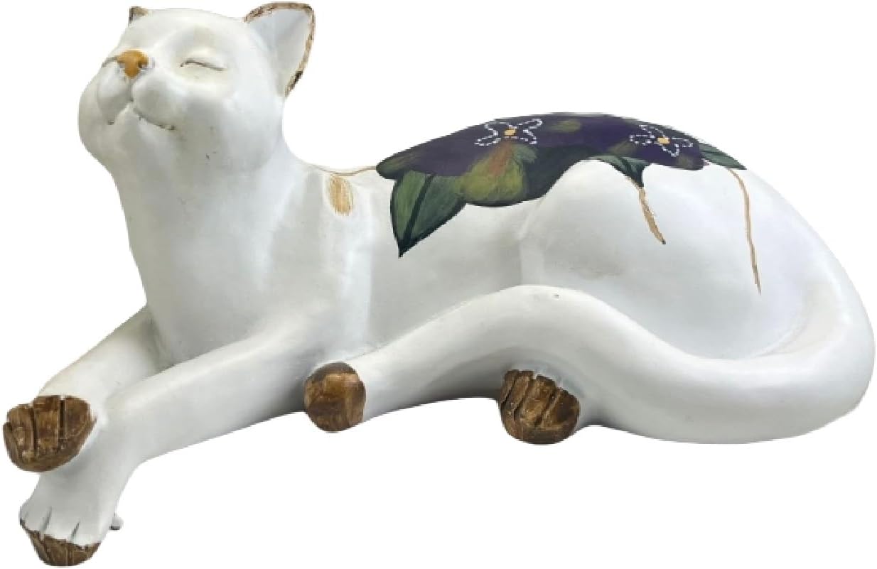 Creative Lazy Cat Statue, Lovely Sleeping Cat Statue, Cute Thinking Cat Figurine, Realistic Resin Kitten Statues, Fairy Garden Yard Patio Lawn Decor, for Indoor Outdoor(B)