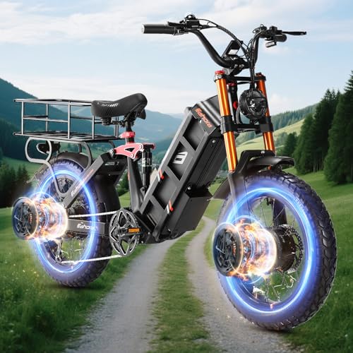 Image of 2026 Eahora 5400W Juliet Pro 2 Electric Bike for Adults 43MPH Dual Motor 70Ah Ebike 200Miles Long Range Electric Bicycle, 20'' Fat Tire Full Suspension Electric Mountain Bike for Commuting /Delivery