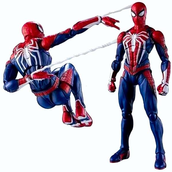 Spiderman Action Figure Spiderman Toy Upgrade Suit PS4 Game Edition Spiderman Hand Office Aberdeen Decoration Modelï¼ˆ6-inch ï¼‰ (WD Spiderman)