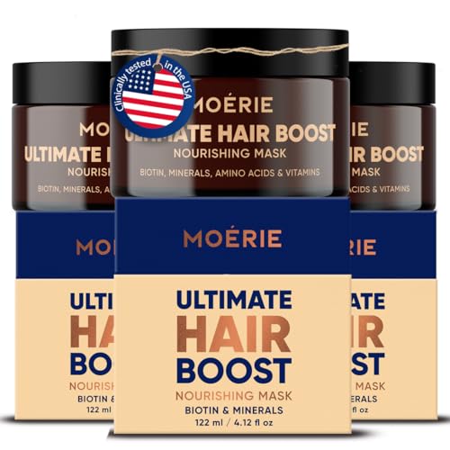 Moerie Mascarilla hidratante cabello Mineral crece pelo y reparación capilar – tratamiento hidratante cabello – cabello más largo y grueso– producto vegano – sin parabenos ni silicona – 100 ml X3