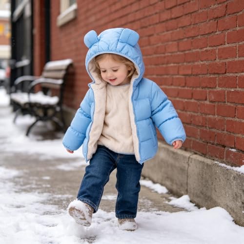 Image of BFUSTYLE Baby Toddler Coats Boys Girls Bear Ear Hooded Puffer Jackets 6M-5T