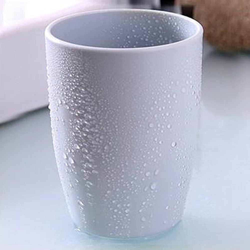 3 Pack of ALINNA Bathroom Tumbler Toothbrush Cups, 400ml Toothbrush Holder, Blue Green Coffee Colours Bathroom Cup Set, Tooth Brushing Tumbler, Reusable Bathroom Drinking Cup Rinsing Cups